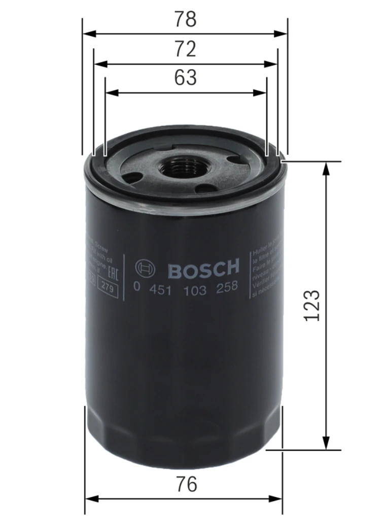 Olejový filter BOSCH 0 451 103 258