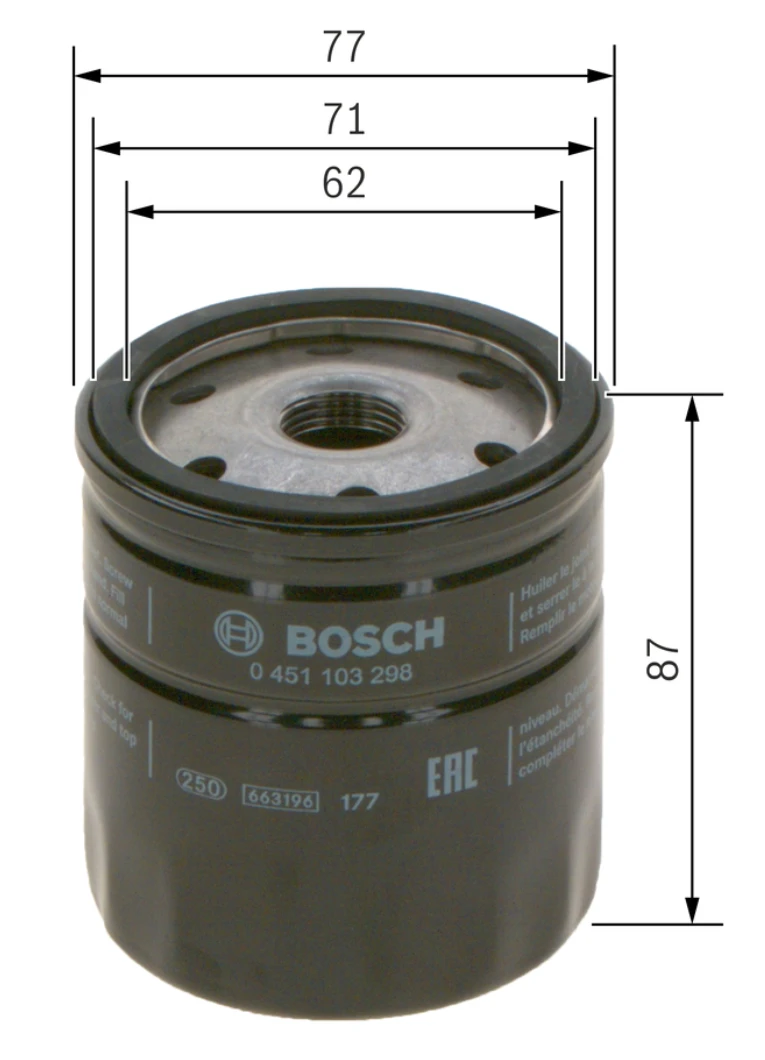 Olejový filter BOSCH 0 451 103 298
