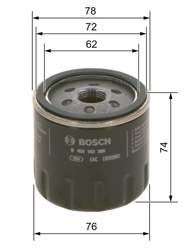 Olejový filter BOSCH 0 451 103 300
