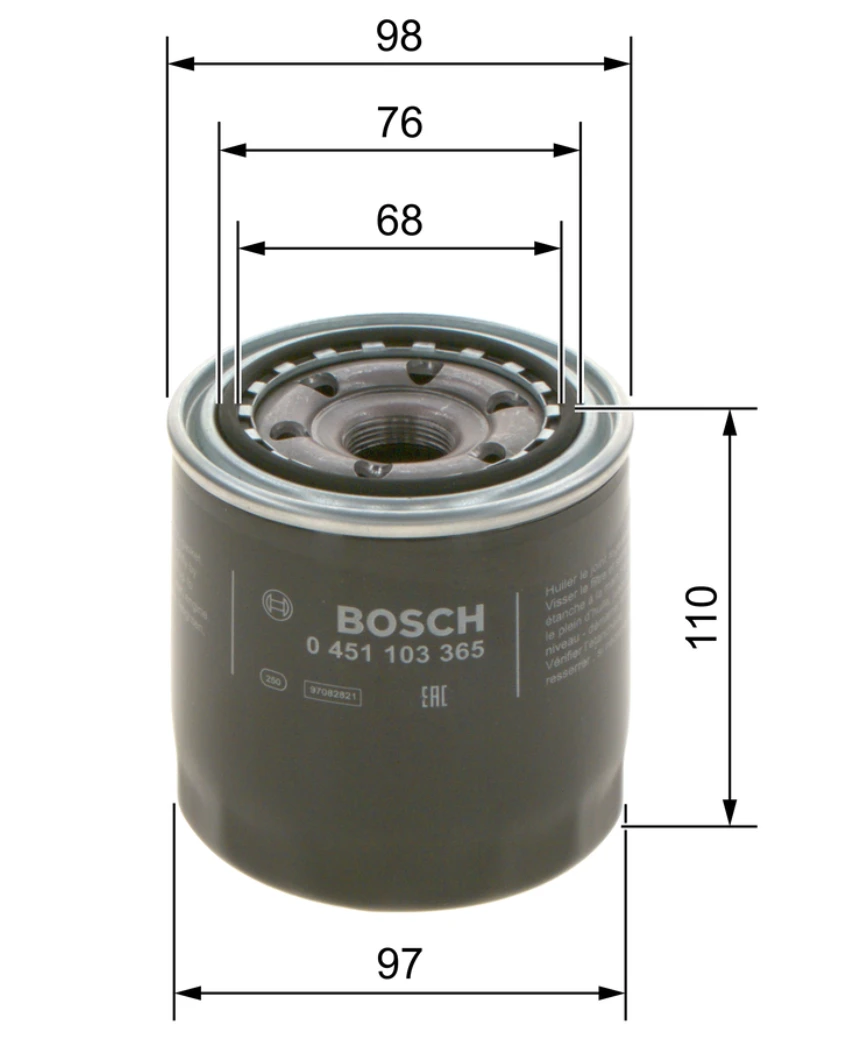 Olejový filter BOSCH 0 451 103 365