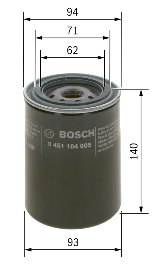 Olejový filter BOSCH 0 451 104 005