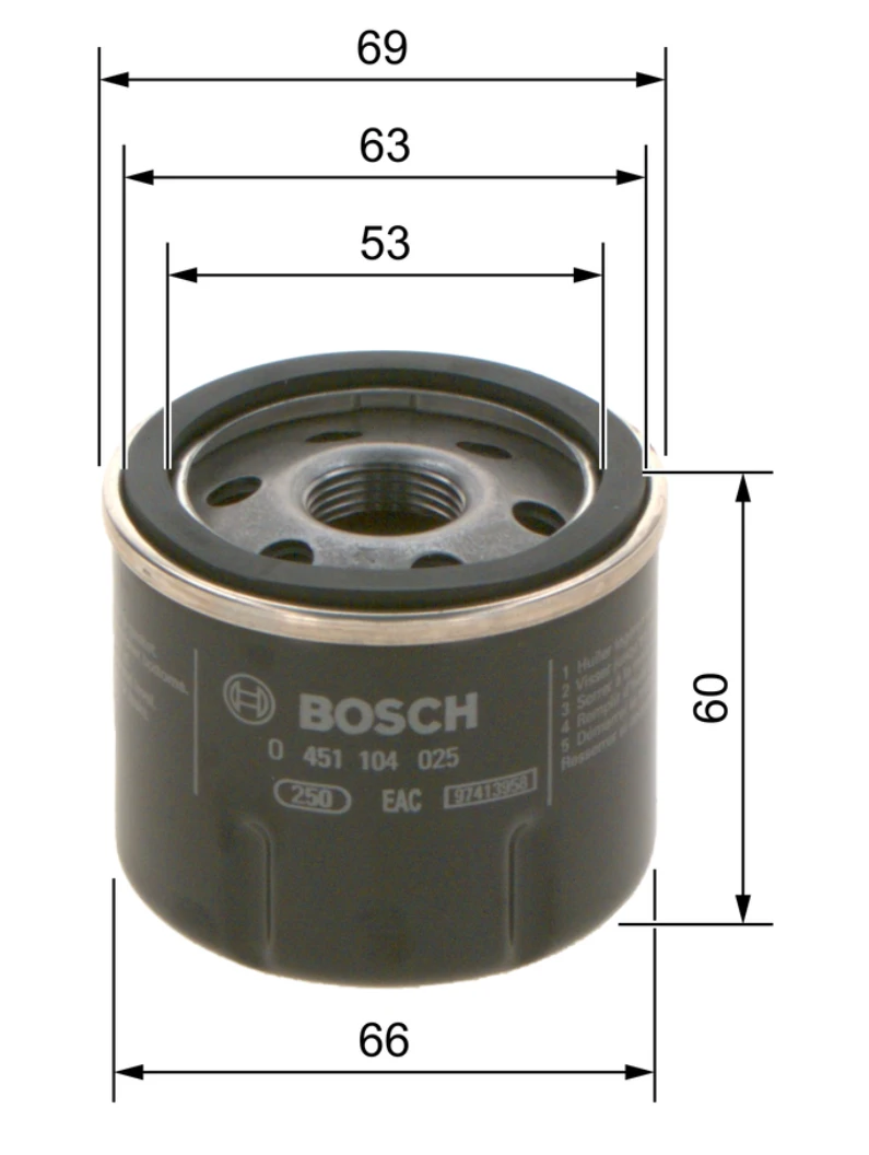Olejový filter BOSCH 0 451 104 025