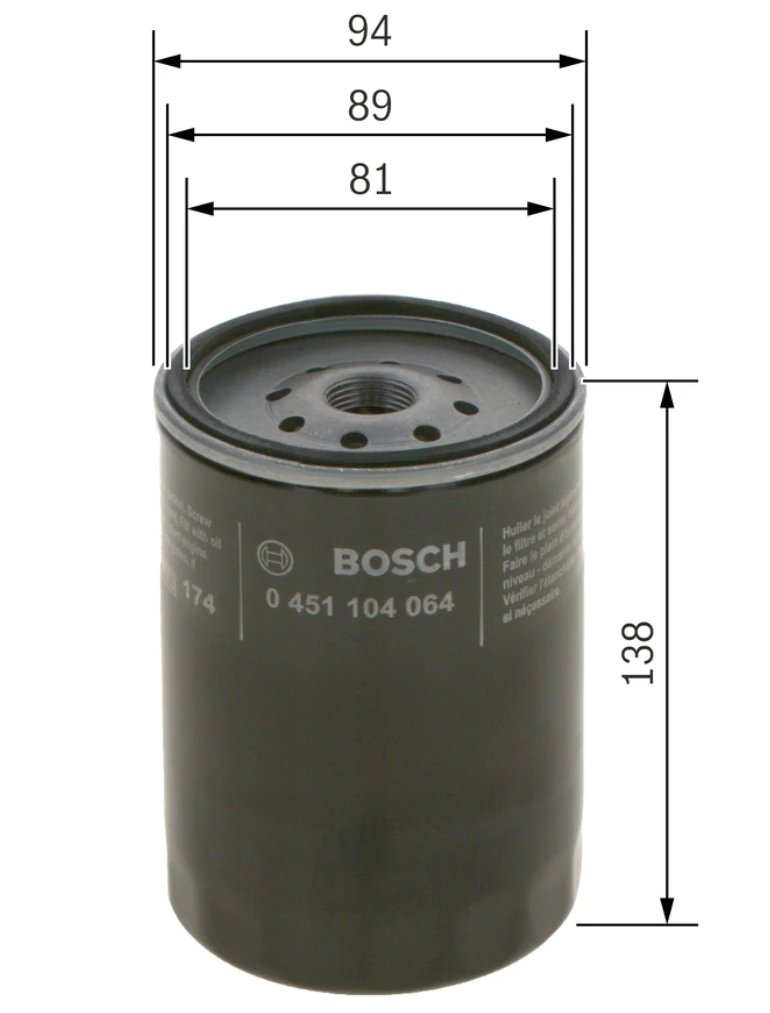Olejový filter BOSCH 0 451 104 064
