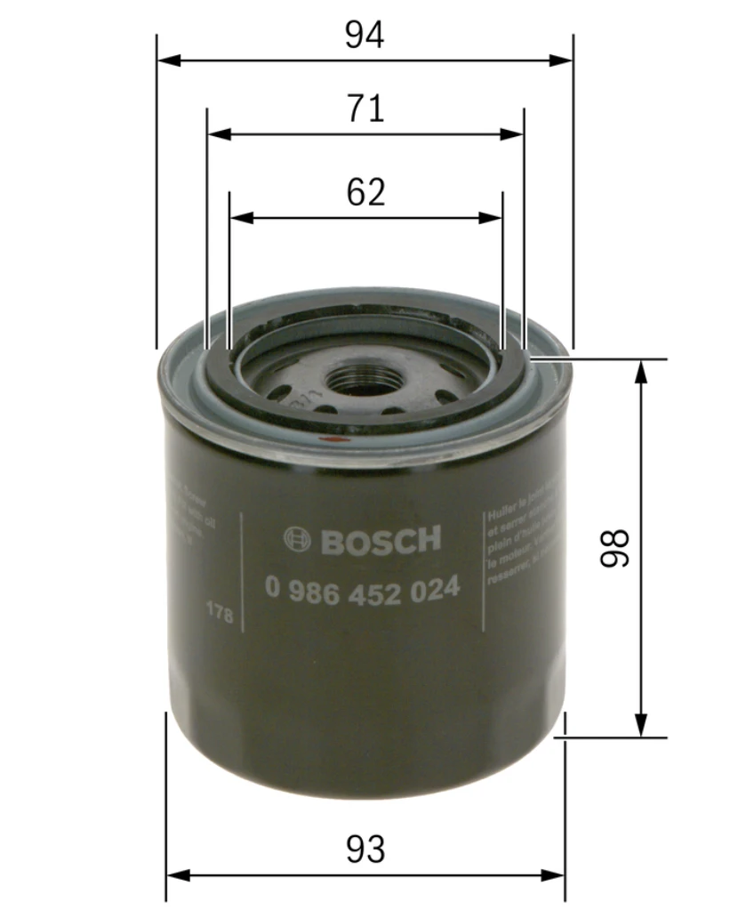 Olejový filter BOSCH 0 986 452 024