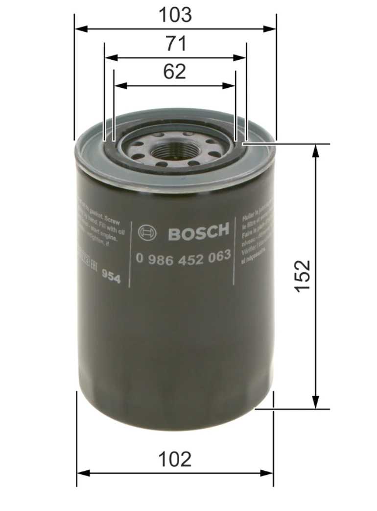 Olejový filter BOSCH 0 986 452 063