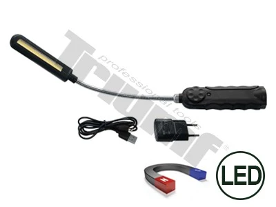 COB LED pracovná lampa, ohybný krk