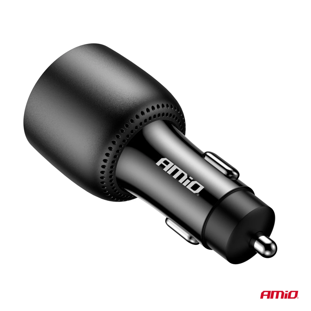 AMIO Nabíjačka do auta 2x USB C port + USB A port 12/24V 100W