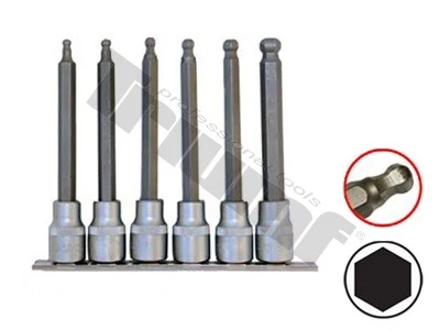 Hlavice 1/2" inbus 5-12mm zakončené guličkou 6ks