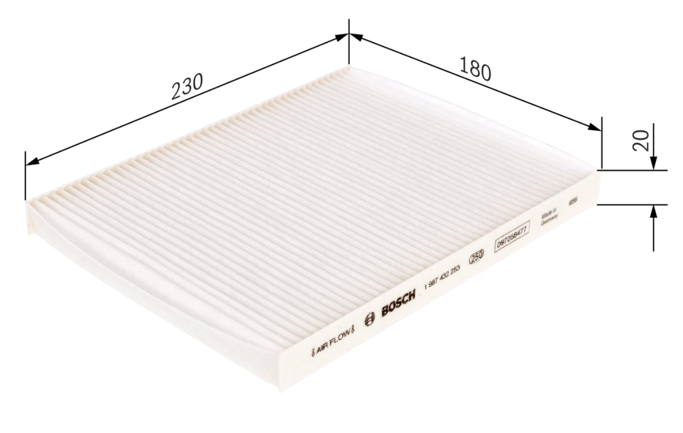Kabínový filter BOSCH 1 987 432 253