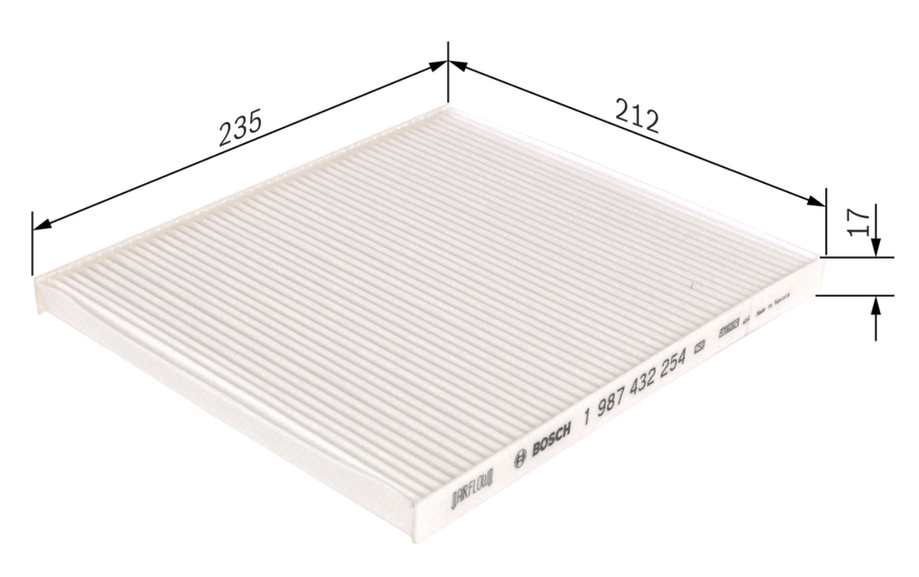 Kabínový filter BOSCH 1 987 432 254