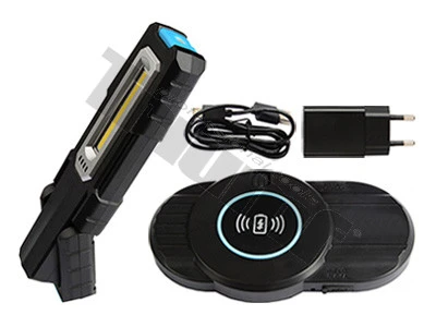 COB LED lampa dielenská, hlavné svet 500lm, vrchné svetlo 70lm, USB-C, plus bezdrôtové nabíjanie