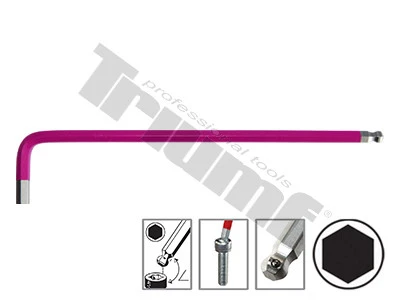 Kľúč inbus "L" s guličkou, extra dlhý 2311XL - 1,5 mm, farebný povlak, neutral  8,0 mm