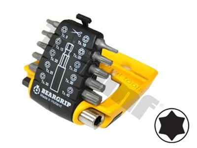Sada bitov "CLIP PAC" Torx nevŕtaný + magnetický držiak 11-dielna