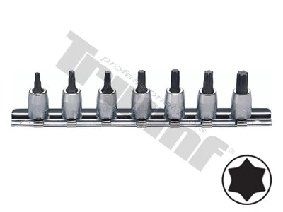 sada nevŕtaných TORX nadstavcov v 1/4" hlavici, T10 - T40, 7 - dielna