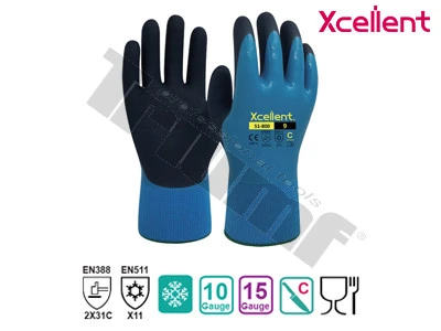 Rukavica pracovná xcellent, 51-800, celo latexové, akrylat, pieskový latex 9 / L
