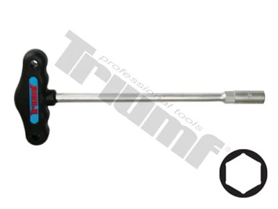 Kľúč "T" CRV matný driek, PVC tvarovaná rukoväť 12 x 230 mm