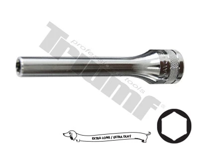 Extra predĺžená hlavica 1/2", 6-hran  vstup, 10 x120 mm