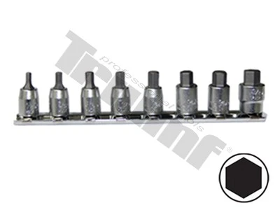 sada palcových inbusákov v 1/4“ hlavici na koľajnici  8-dielna, 1/8 až 3/8"