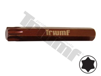 Bit Torx nevŕtaný, 10 mm driek, dĺžka 75 mm T55
