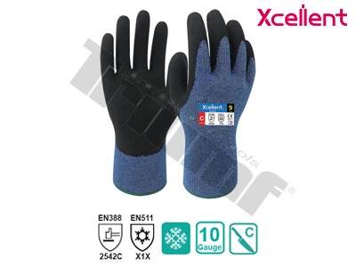 Rukavica pracovná xcellent, 51-818, zateplená, termovlákno, pieskový latex 8 / M