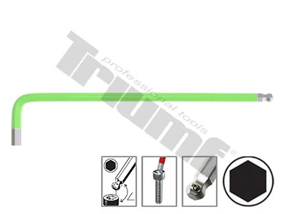 Kľúč inbus "L" s guličkou, extra dlhý 2311XL - 1,5 mm, farebný povlak, neutral  2,5 mm