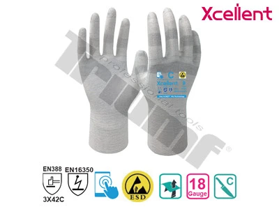 Rukavica pracovná xcellent,18-900, UHMWPE- carbon, polyuretan X-wet 9 / L