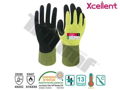 Rukavica pracovná xcellent, 12-354, UHMWPE, pieskový nitril 8 / M