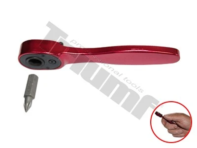 1/4" račňa hliníková na bity, 72 zubová, červená, extra ľahká