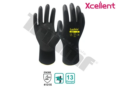 Rukavica pracovná xcellent, seria LUCKIN 2101, polyester, polyuretán 9 / L