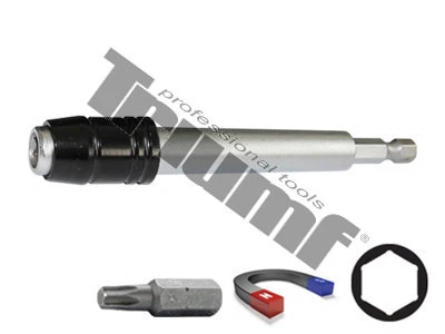 Adaptér pre 1/4" bity, magnetická fixácia bitov + super krúžok,materiál CRV 60 mm