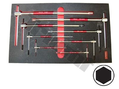 Sada kľúčov inbus 2 -12 mm so skrutkovacím driekom, 8 dielna