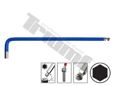 Kľúč inbus "L" s guličkou, extra dlhý 2311XL - 1,5 mm, farebný povlak, neutral  10,0 mm