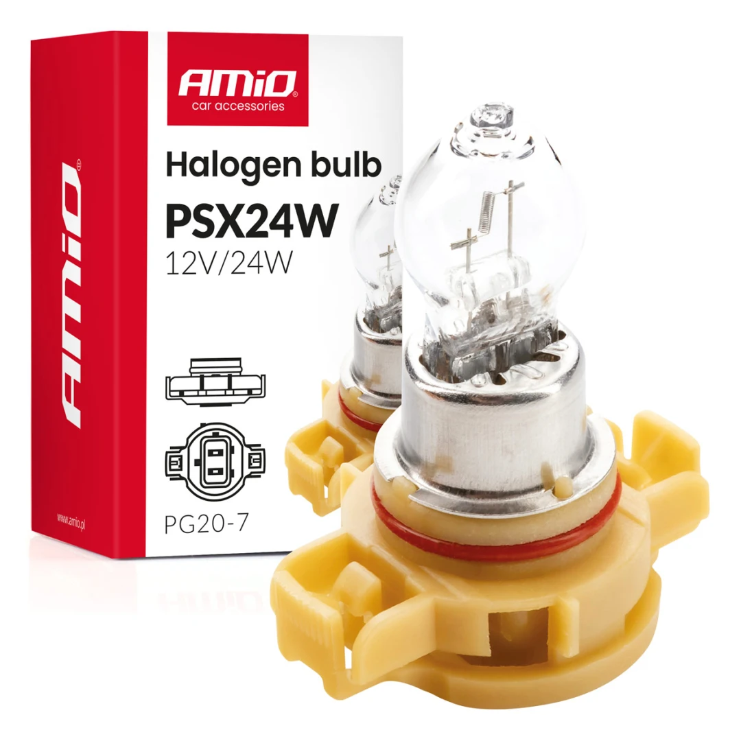 AMIO Halogénová žiarovka PSX24W PG20-7 12V 24W