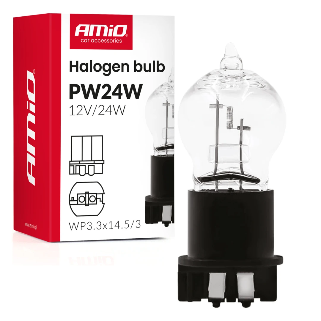 AMIO Halogénová žiarovka PW24W WP3.3x14.5-3 24W 12V