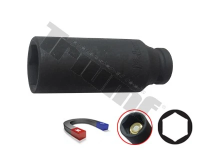 hlavica kovaná  1/4" profil 6-hran s magnetom, 13 mm, dlhá