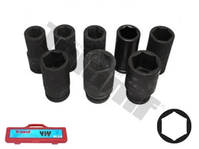 Sada kovaných hlavíc predĺžených 6-hran, 3/4” vstup, 8 - dielna