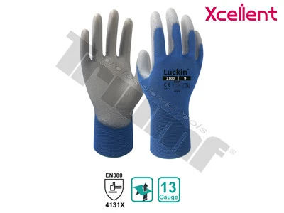 Rukavica pracovná xcellent, seria LUCKIN 2100, polyester, polyuretán 9 / L
