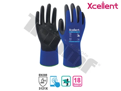Rukavica pracovná xcellent, 18-001, nylon, polyuretan X-wet 7 / S