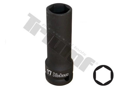 Hlavica kovaná 1/2" profil 6-hr. 17mm, dĺžka 80mm, tenkostenná