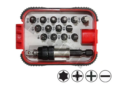 Sada bitov PH, PZ, Torx, ploché, zink povrch, 16dielna