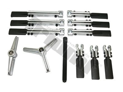 Sada sťahovákov so zúženými ramenami dĺžky 115, 230, 280 mm, 12dielna široké konce ramena