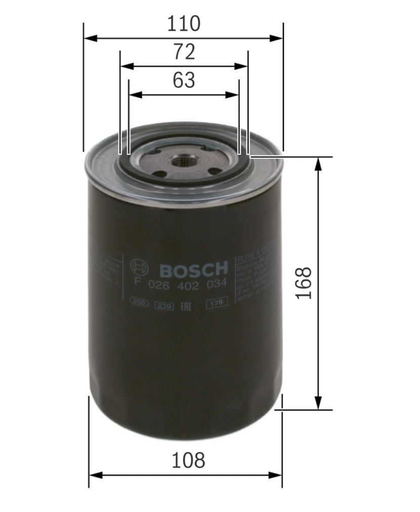 Palivový filter BOSCH F 026 402 034