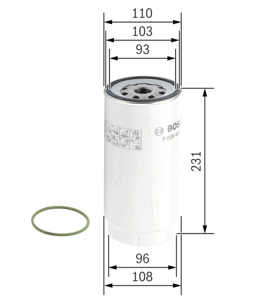 Palivový filter BOSCH F 026 402 038