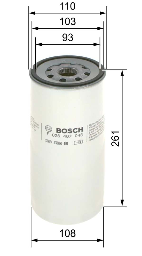 Olejový filter BOSCH F 026 407 043