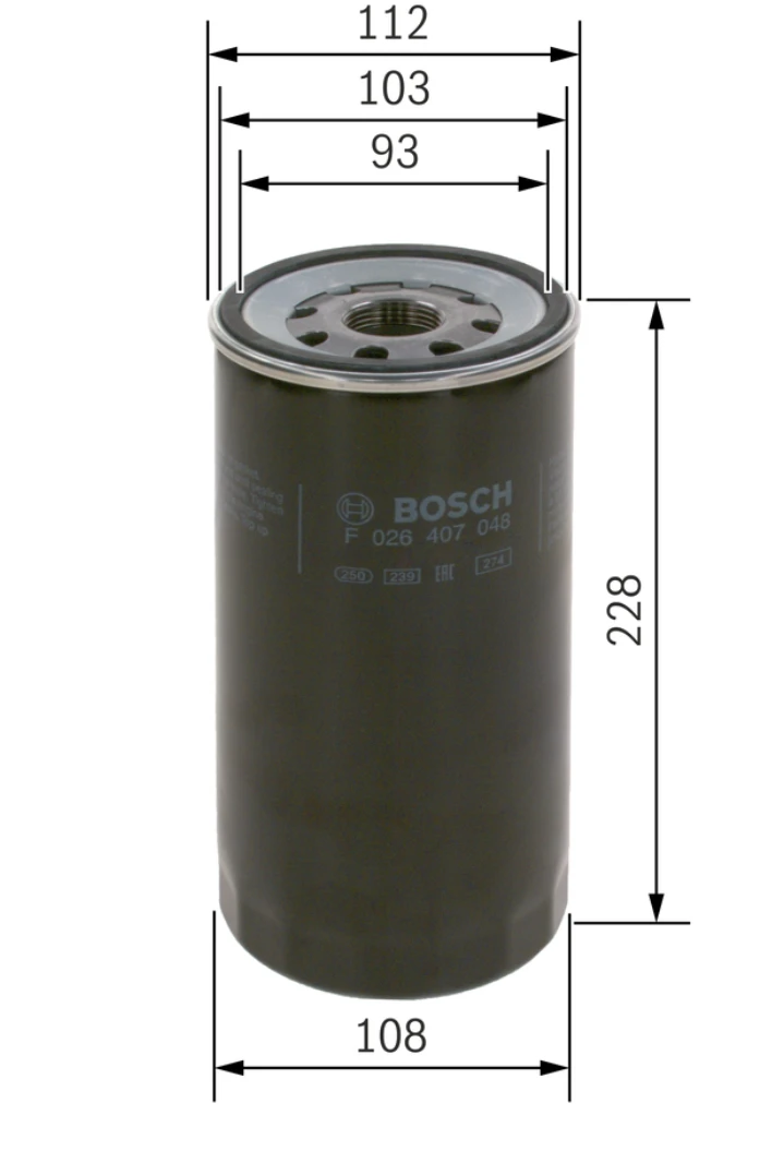 Olejový filter BOSCH F 026 407 048