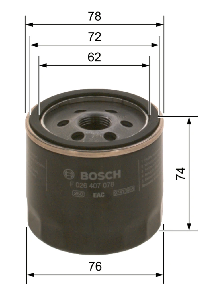 Olejový filter BOSCH F 026 407 078