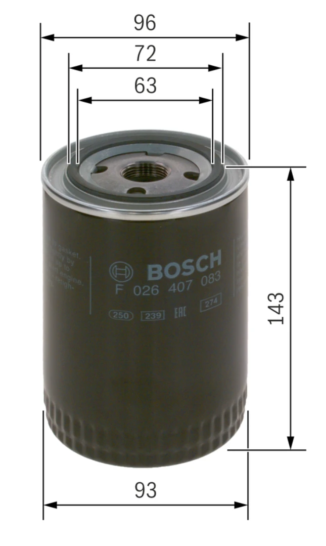 Olejový filter BOSCH F 026 407 083