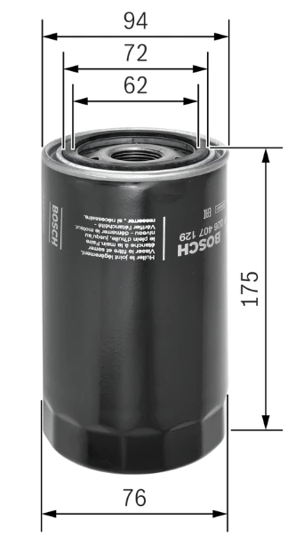 Olejový filter BOSCH F 026 407 129
