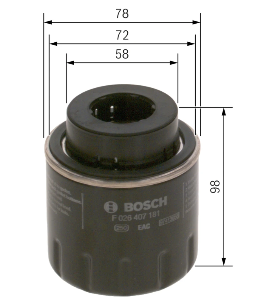 Olejový filter BOSCH F 026 407 181
