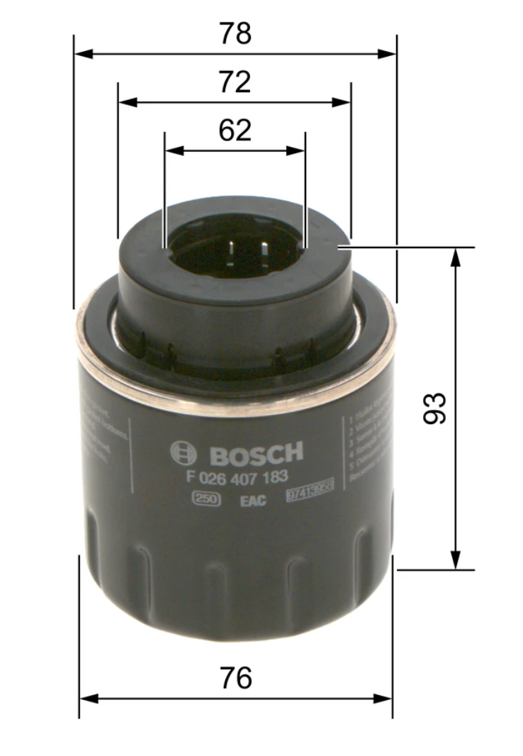 Olejový filter BOSCH F 026 407 183